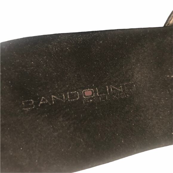 Bandolino Women Sandal Shoes 8.5 Black Slide In Wedge 3 Strap Backless Office - Picture 3 of 11